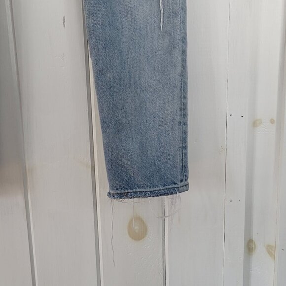 Levi's Button Fly 501 CT Ripped Jean Size 27 - Picture 2 of 14